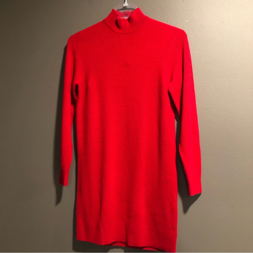 Micheal Kors Wool And Cashmere Blend Red knit Dress Large